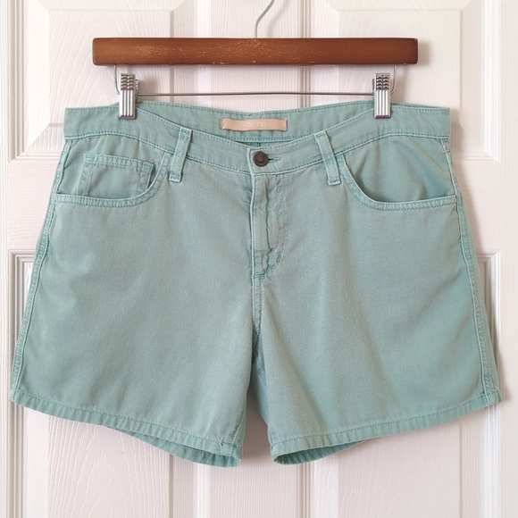 Joe's Jeans Classic Twill Cotton Low Waisted Relaxed Fit Shorts Aqua Blue 27 - Picture 1 of 13